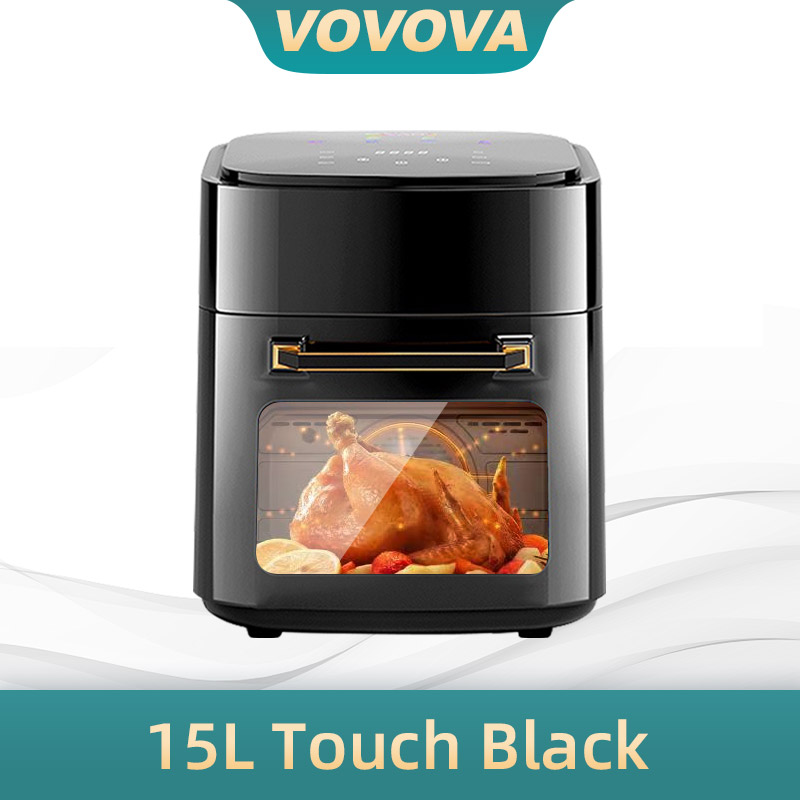 VOVOVA Air Fryer 15L Touch Digital Display Airfryer No Smoke Oil Free