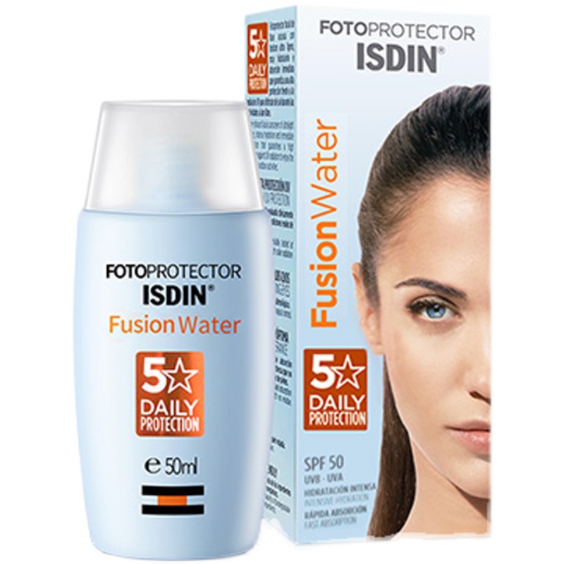 ISDIN Fusion Water SPF 50 50ml Ultralight daily sunscreen for outdoor