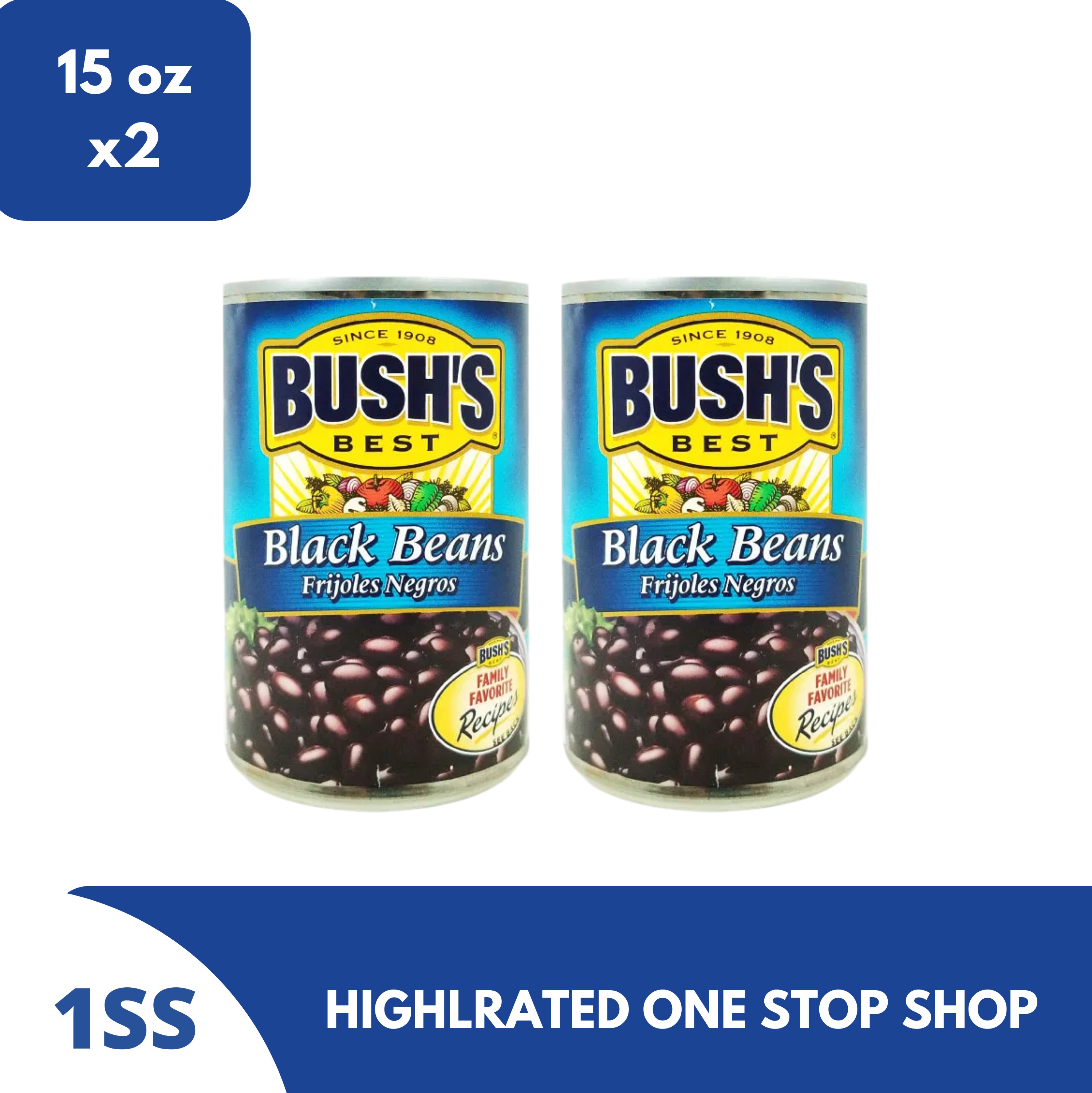 Bush's Best Black Beans Frijoles Negros, 15oz, Set of 2 Lazada PH