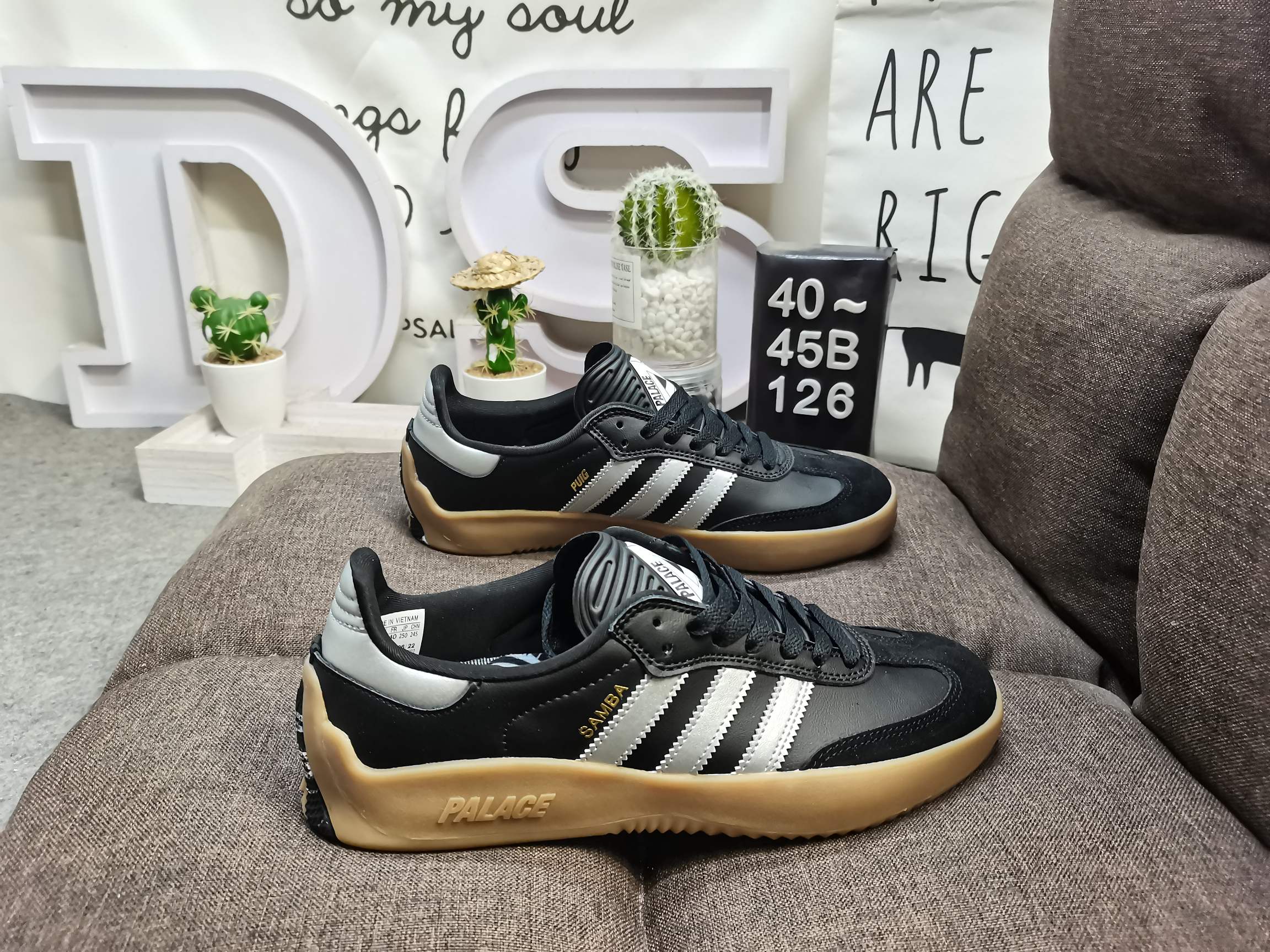 PALACE × adidas PUIG SAMBA black 27.5cm-