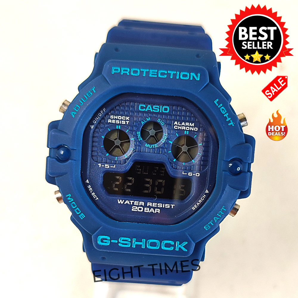 Casio Digital Shock Resist Alarm Chrono Blue Dial Resin Strap Watch for Men Lazada PH