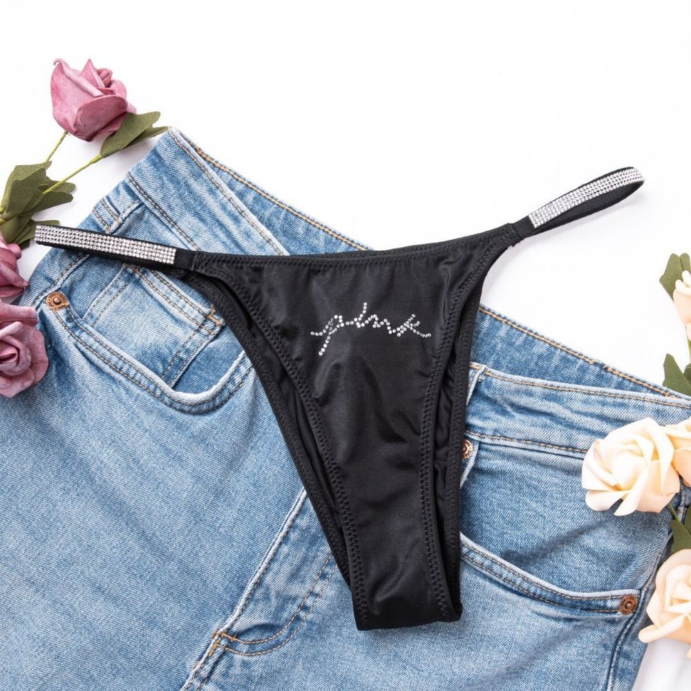 CHANBAEK Anti Bacterial Soft Comfortable Pure Color Half-Wrap Personalized  Low Waist Underwear Hollow Ice Silk Panties Rhinestone Heart s Sexy Women  Underwear