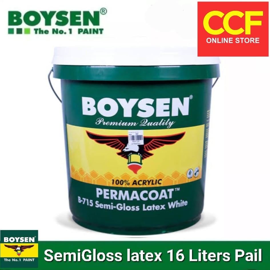 Boysen Semi Gloss Latex White 16 Liters [Limit your order 1 Pail Max] Lazada PH