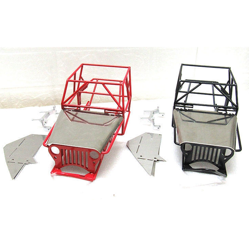 Jufjsfy Full Tube Metal Chassis For C14 C24 RC Cars - Red, Upgrade Roll Cage For 1/16 Scale