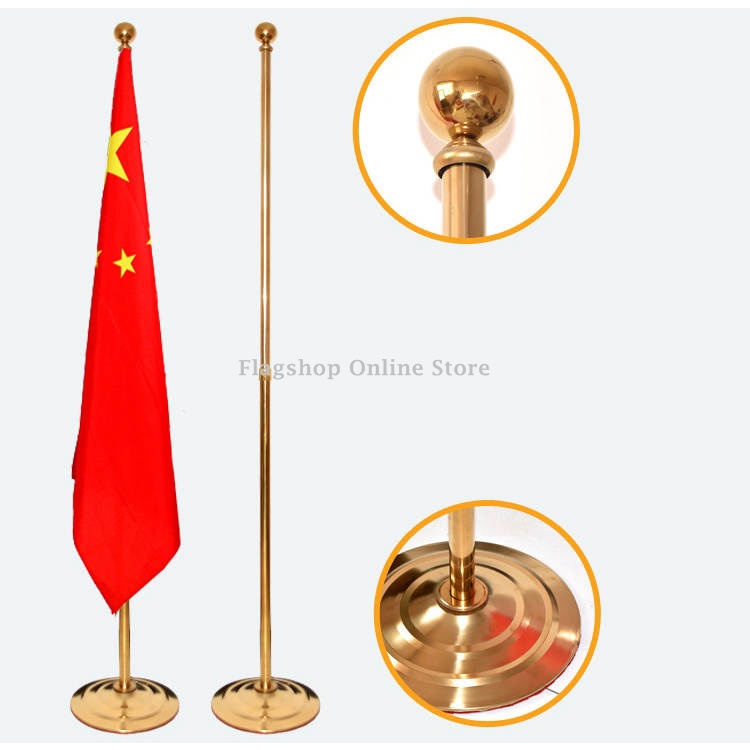 Stainless Flagpole Stand Flag Poles Indoor for Flags with Phil.Flag 3 x