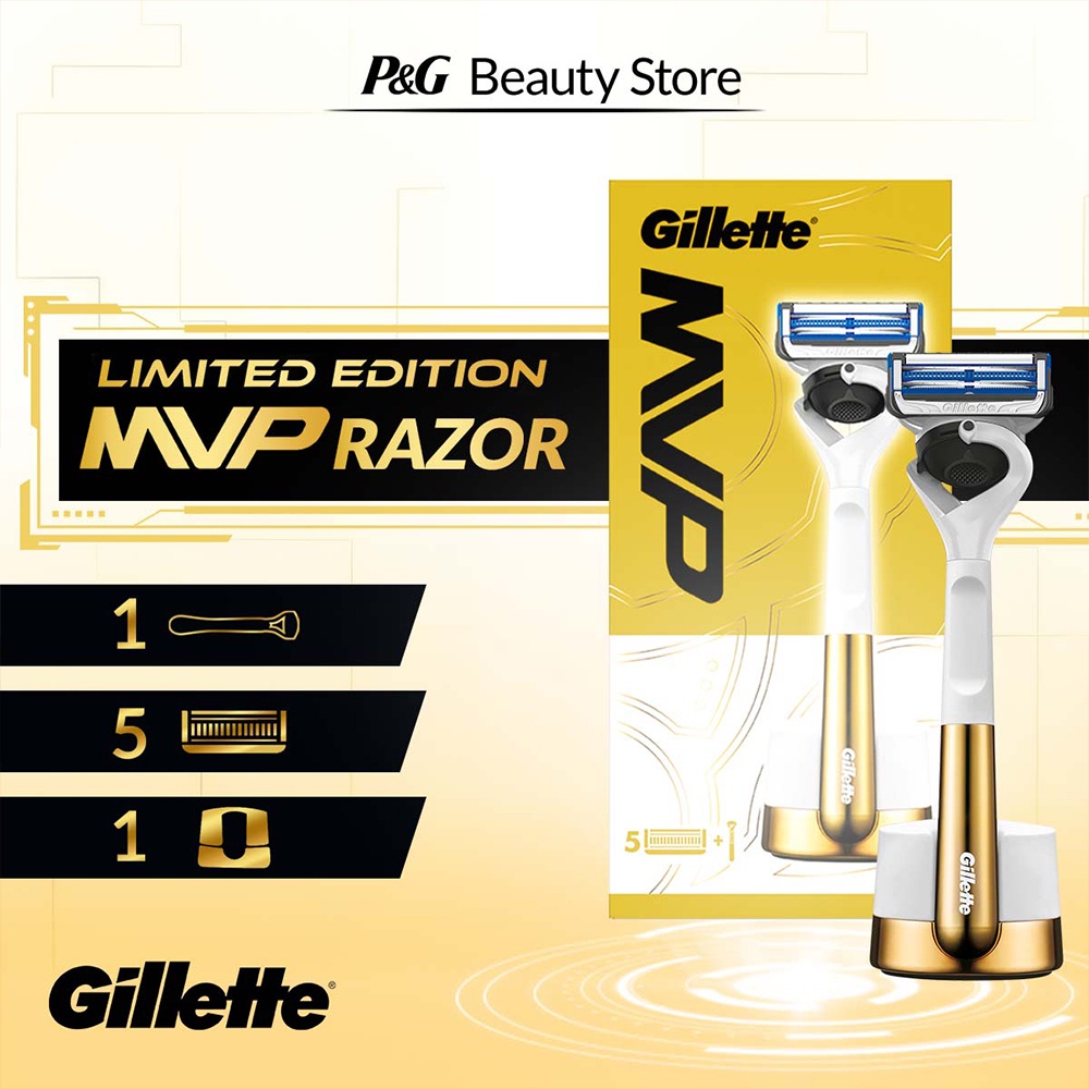 【gwXJM538】shaver Gillette MVP Limited Edition Set 1 Razor Handle + 5 ...