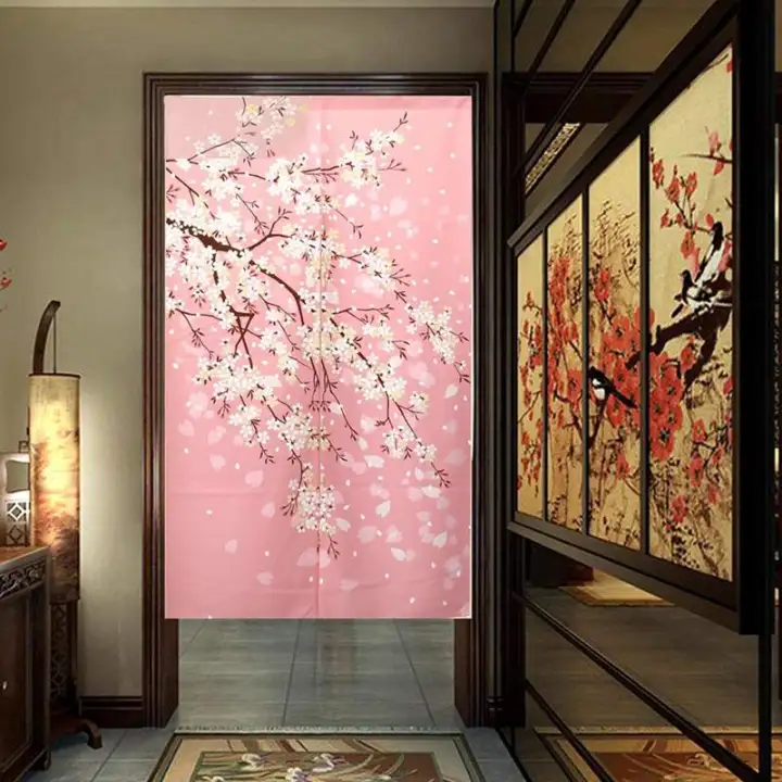 Japan Beimen Road Shower Curtain Cherry, Tapestry Shower Curtain