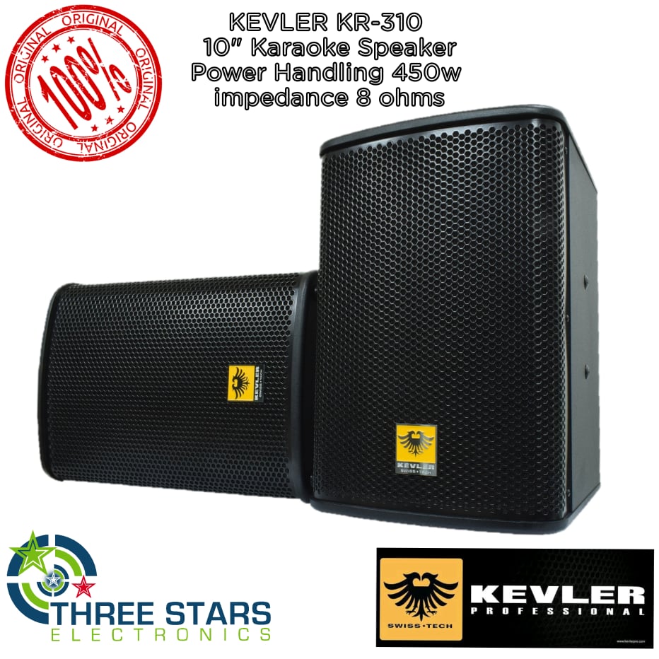 2pcs Kevler KR310 450W 10 Inches 2Way Passive Karaoke Speaker System with Free 5M Speaker Wire