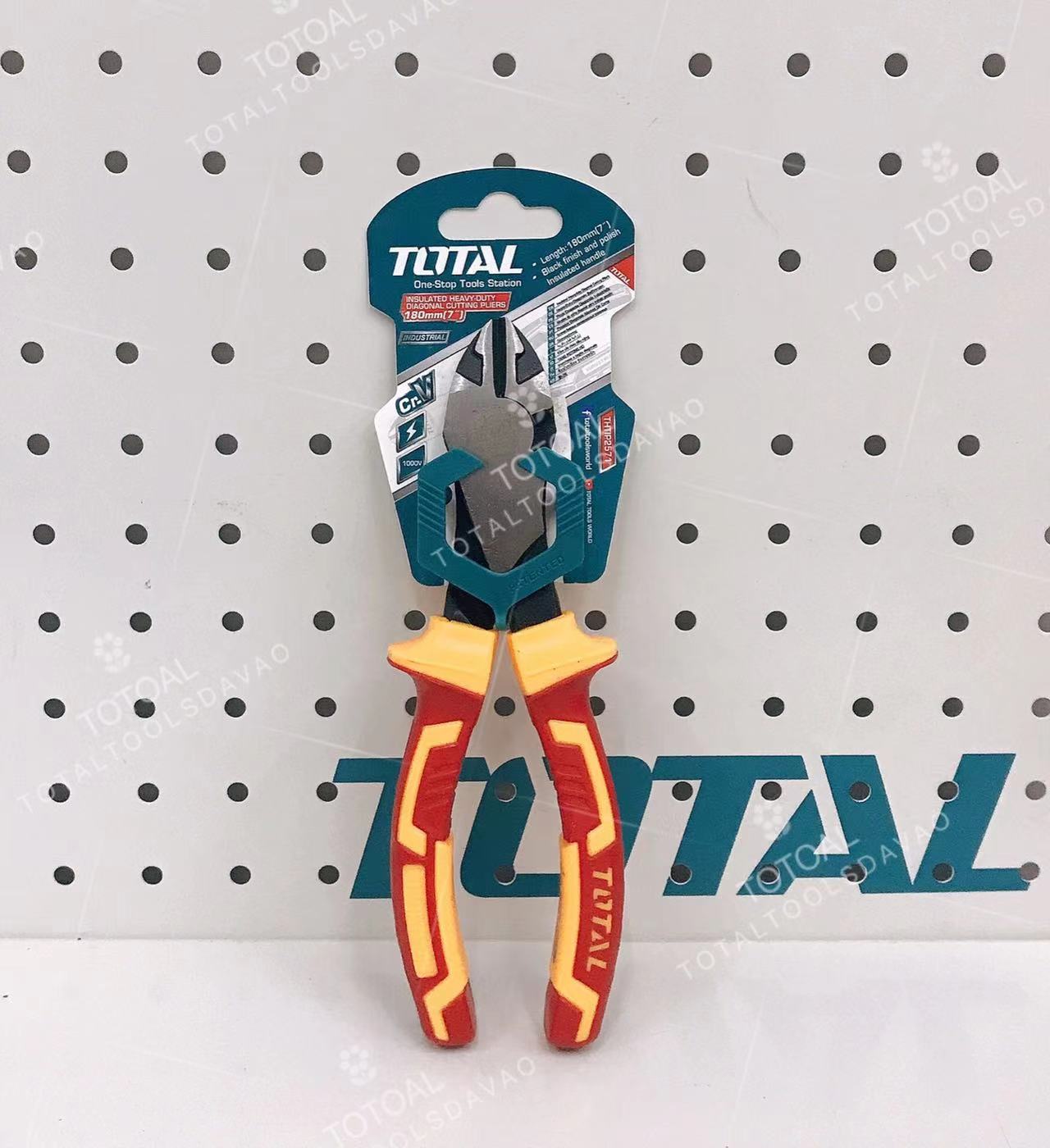 TOTAL Insulated heavyduty diagonal cutting pliers 7" THTIP2571