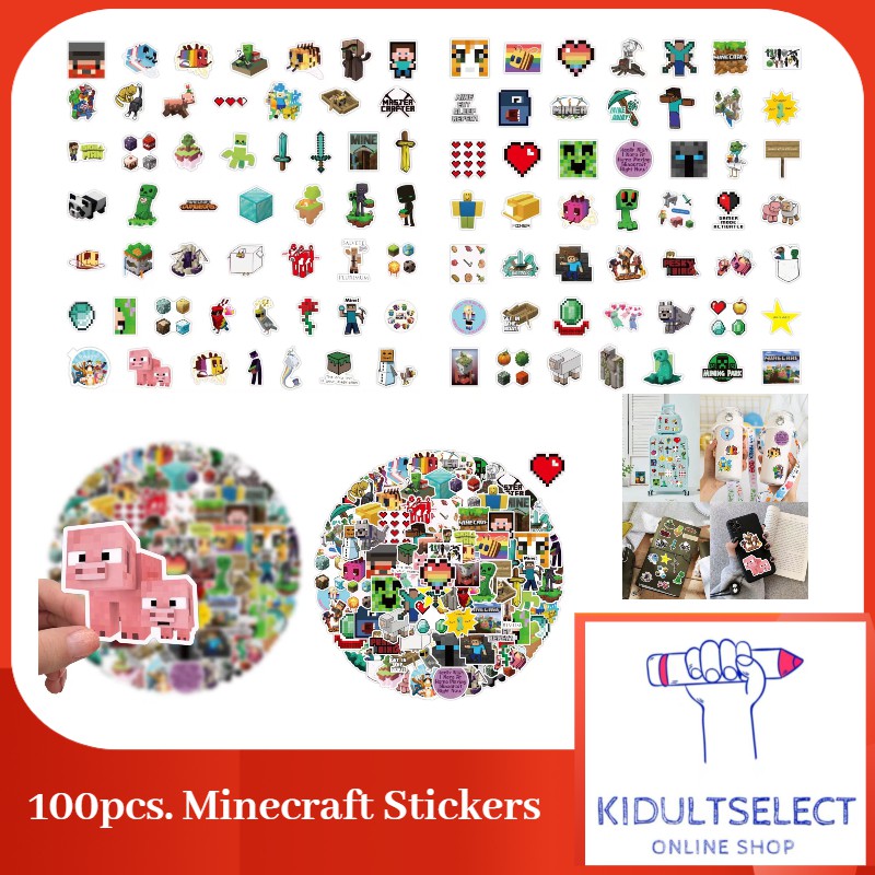 100pcs. Minecraft Series Stickers Waterproof Decorations, Scrapbooking