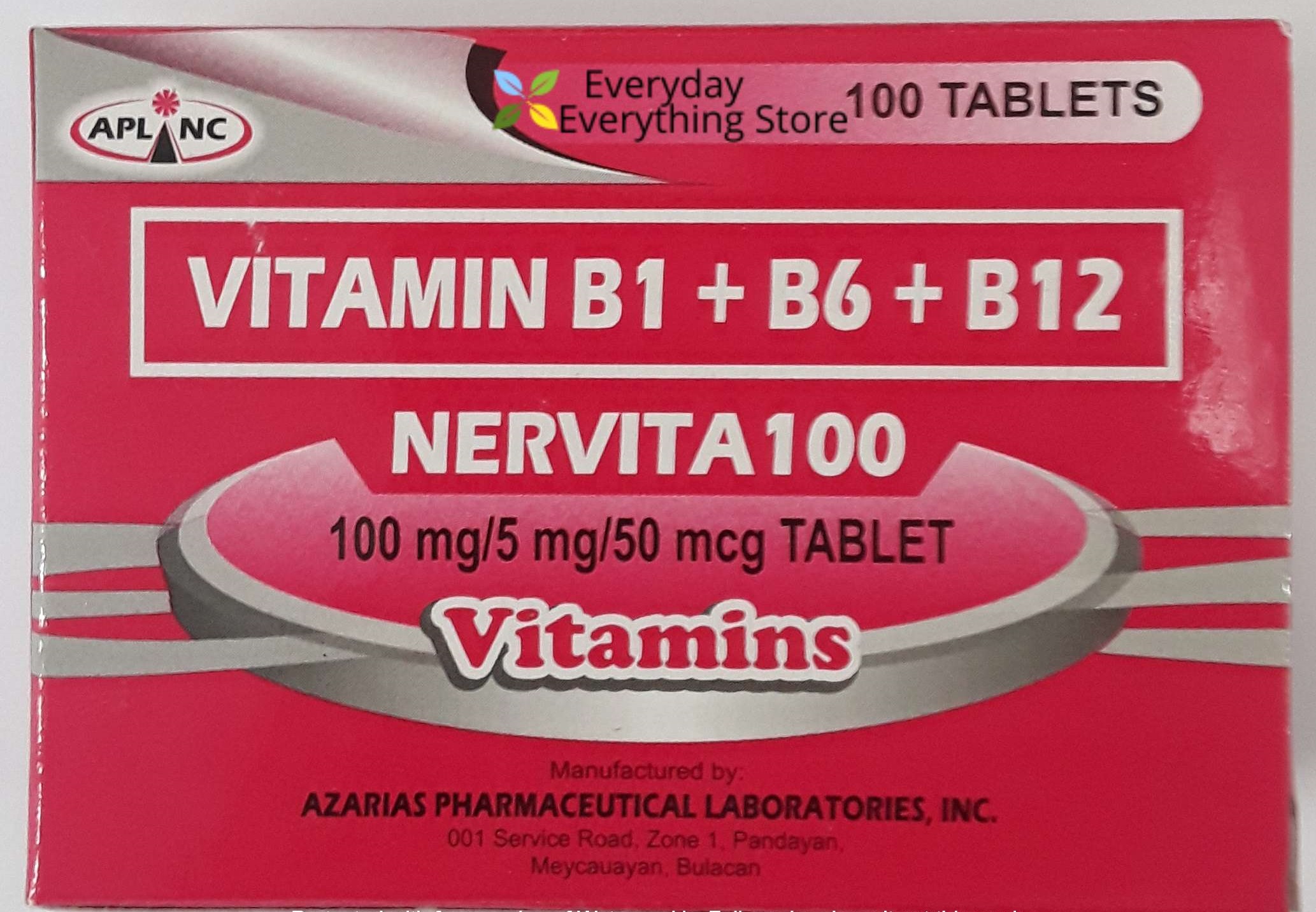 NERVITA VITAMIN B1+B6+B12 (100 TABLETS) EXPIRATION MAY 2022 Lazada PH