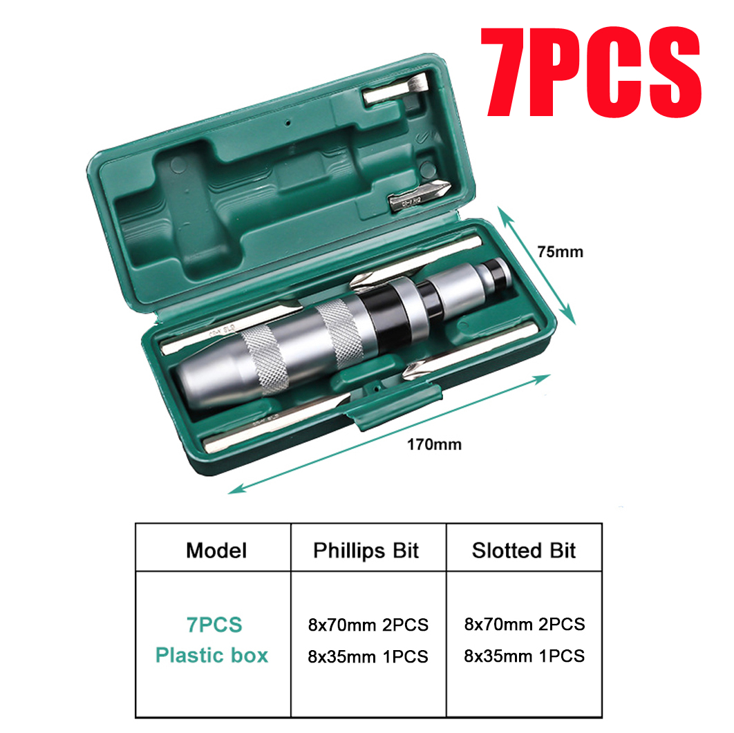 13/7PCS 1/2 Inch Drive Impact Driver Set Extractor Tool, Slotted or