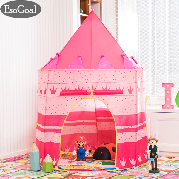 EsoGoal Kids Children Play Tent Play House Toys Indoor and Outdoor Foldable Tents Playhouse Toys Large Portable Fairy Little Prince Princess Tent for Girls and Boys