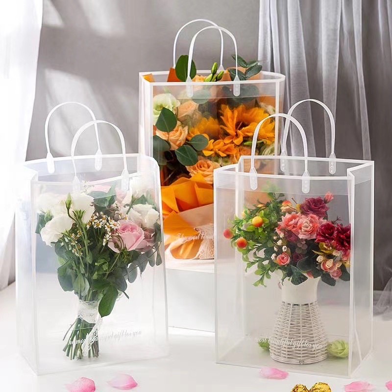 10 Pcs Clear Gift Bags With Handles, Reusable Flower Bouquet Gift Bags Flower  Wrapping Plastic Bags Tote Shopping Bags Crafts Wrapping Bags Snack Goodie  Bags Party Favor Bags : : Home 