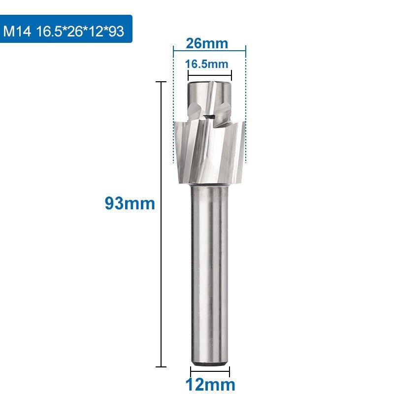 4 Flute HSS Counterbore End Mill M3M20 Pilot Slotting Tool Milling