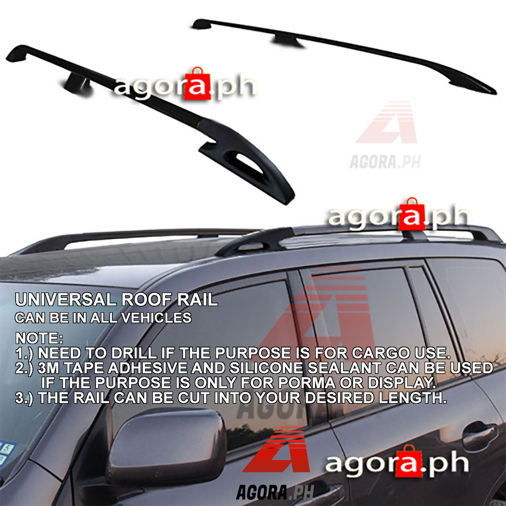 Universal Hard Steel Car Roof Rail BLACK 160 cm long or Can be Cut into ...