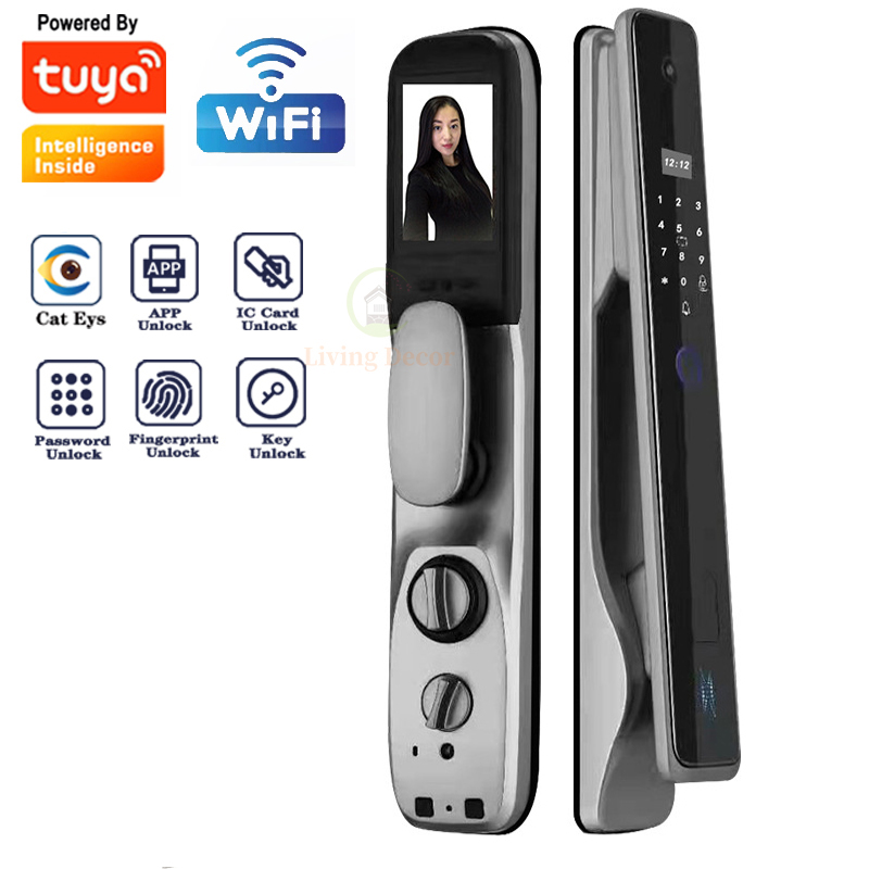KASIDA automatic door lock wifi tuya smart door lock face recognition ...