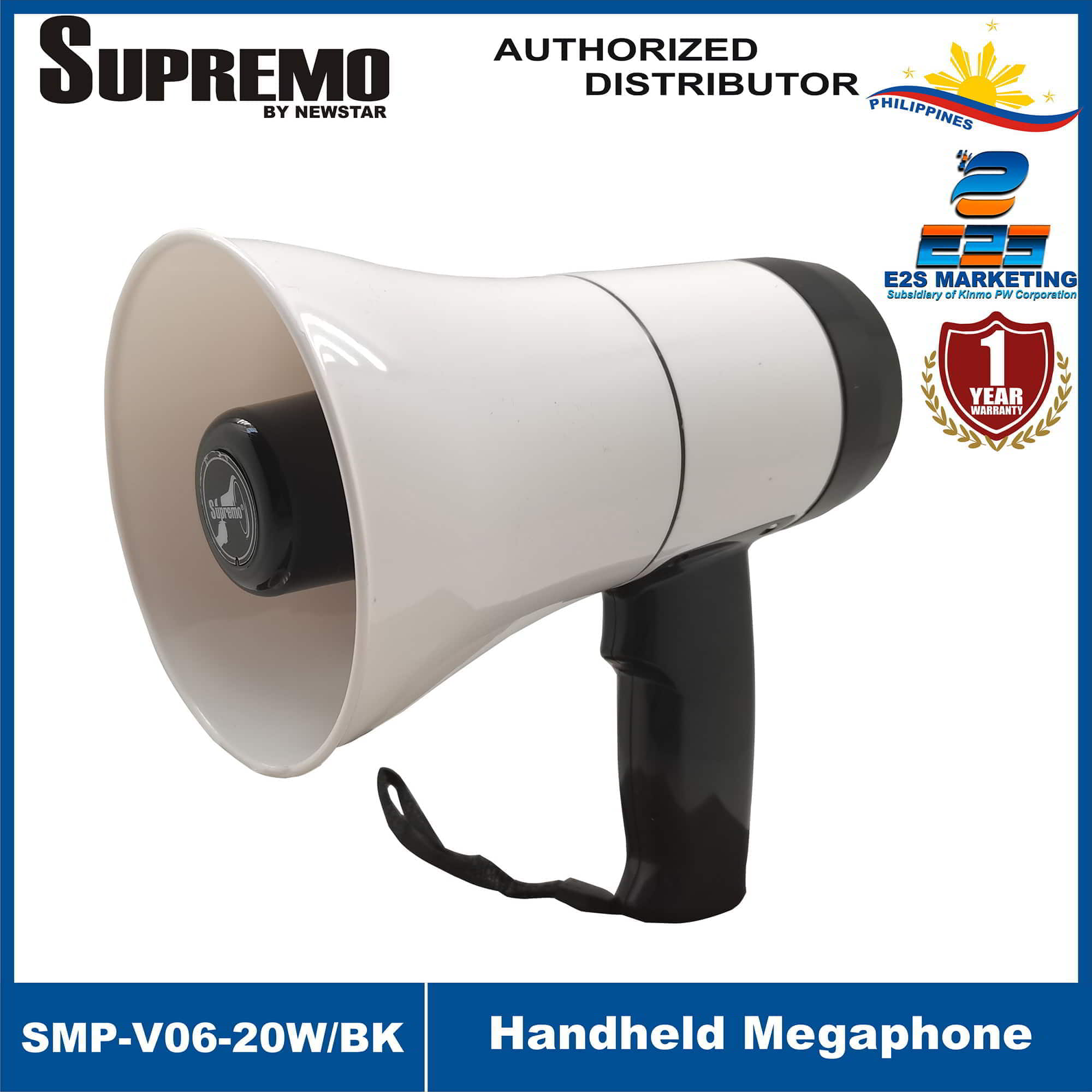 Vehicle Megaphone Loud Speaker Plays USB & SD With Loop Recorder Siren & Whistle 