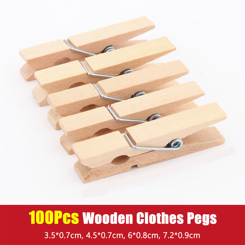 Clothes Pins Heavy Duty Outdoor, Strong Grip Tiny Wooden