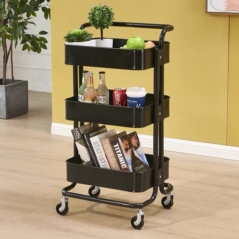 trolley Kitchen Rolling Utility Cart 3 Layer Trolley Salon Moving shelf