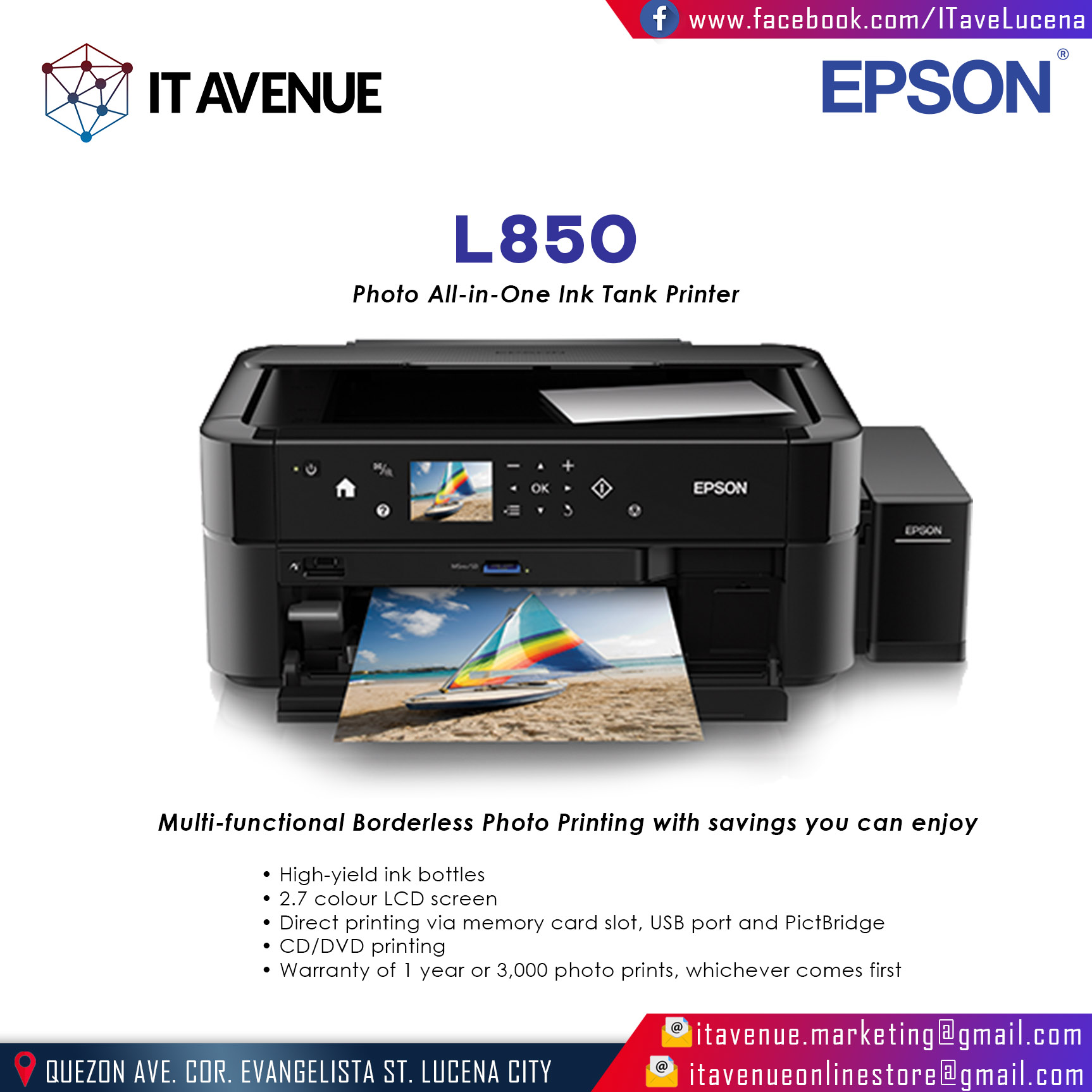 Epson L850 Printer Lazada Ph 5184