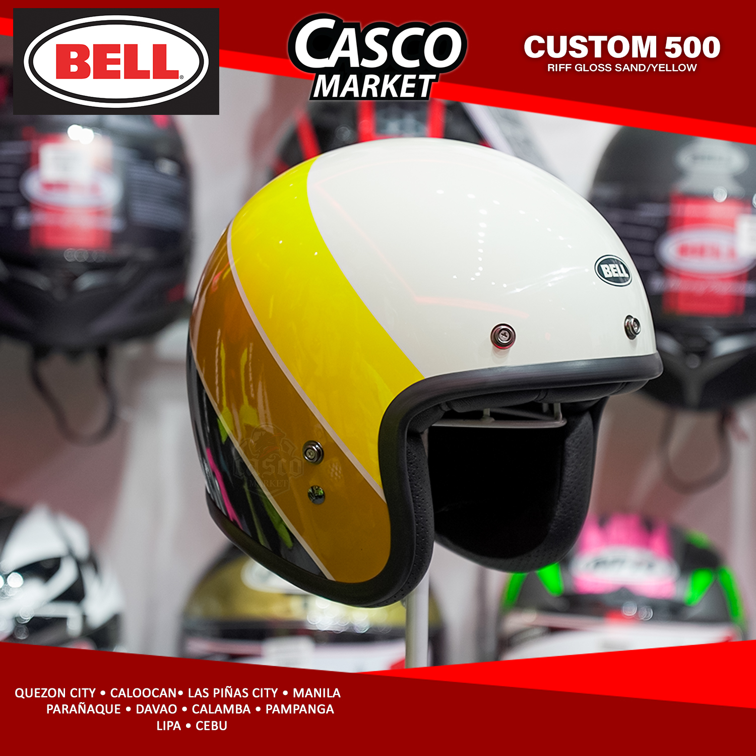 0 Custom Helmet Bell Riff - – BELL | Gloss RIFF SAND Yellow Sand 