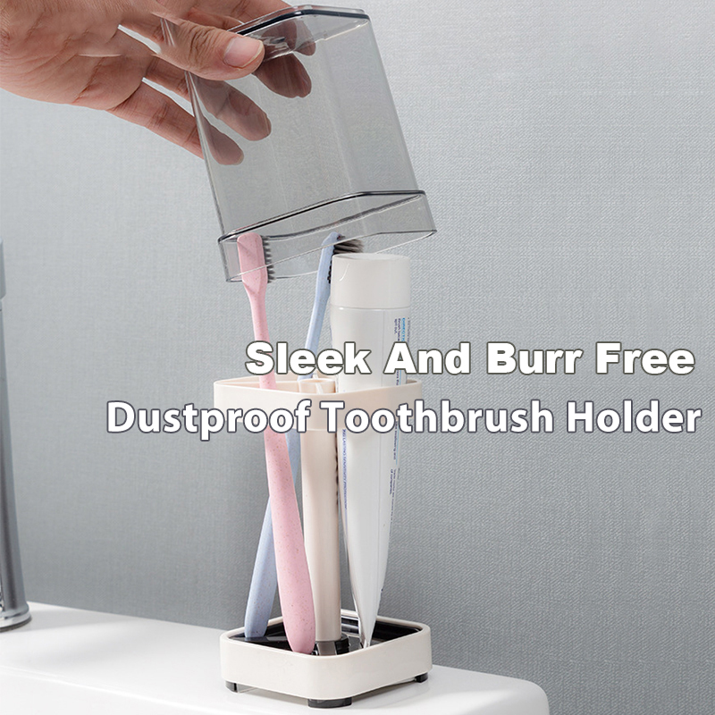Bathroom Dustproof Toothbrush Holder with Cover Box Toothpaste Bracket