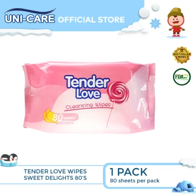 Tender Love Sweet Delights Cleansing Wipes 80's Pack of 1