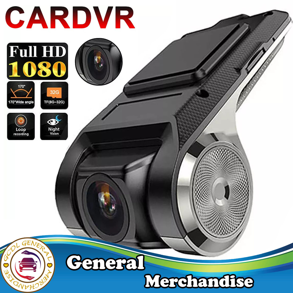 U6 Mini Car Black Box USB Car Dashcam HD Car DVR USB 1080P Car