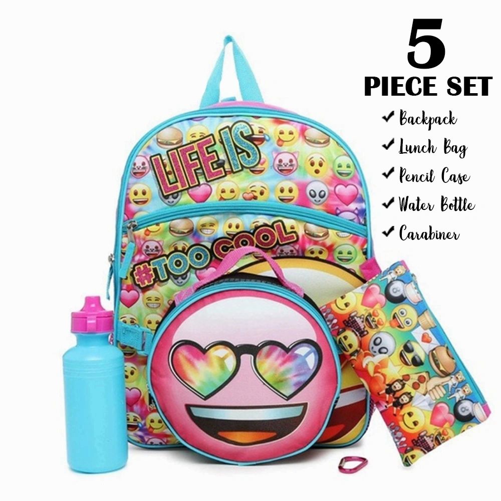 Gazaar Emoji Design Bag Fashion School Lunch Bag Pencil Case Water