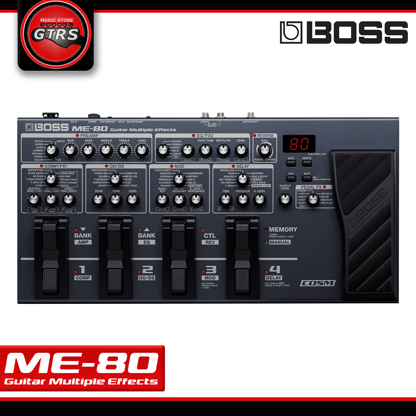 Boss ME-80 Multi-Effects Guitar Pedal | Lazada PH