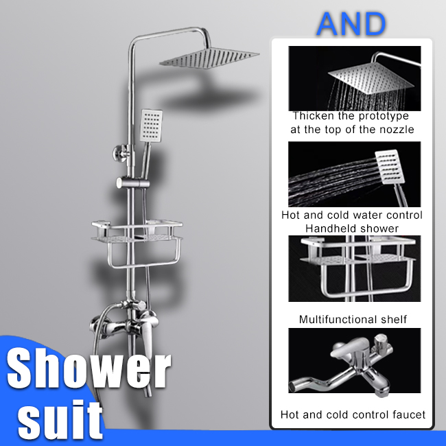 304 Shower Set Bathroom 4 in 1 Copper With High-Pressure Head Hotel ...
