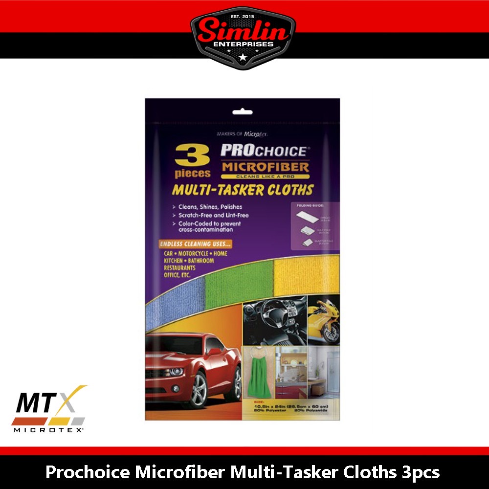Påstand Decode Produktionscenter Microtex MTX Prochoice Microfiber Multi-Tasker Cloth 3pcs | Lazada PH