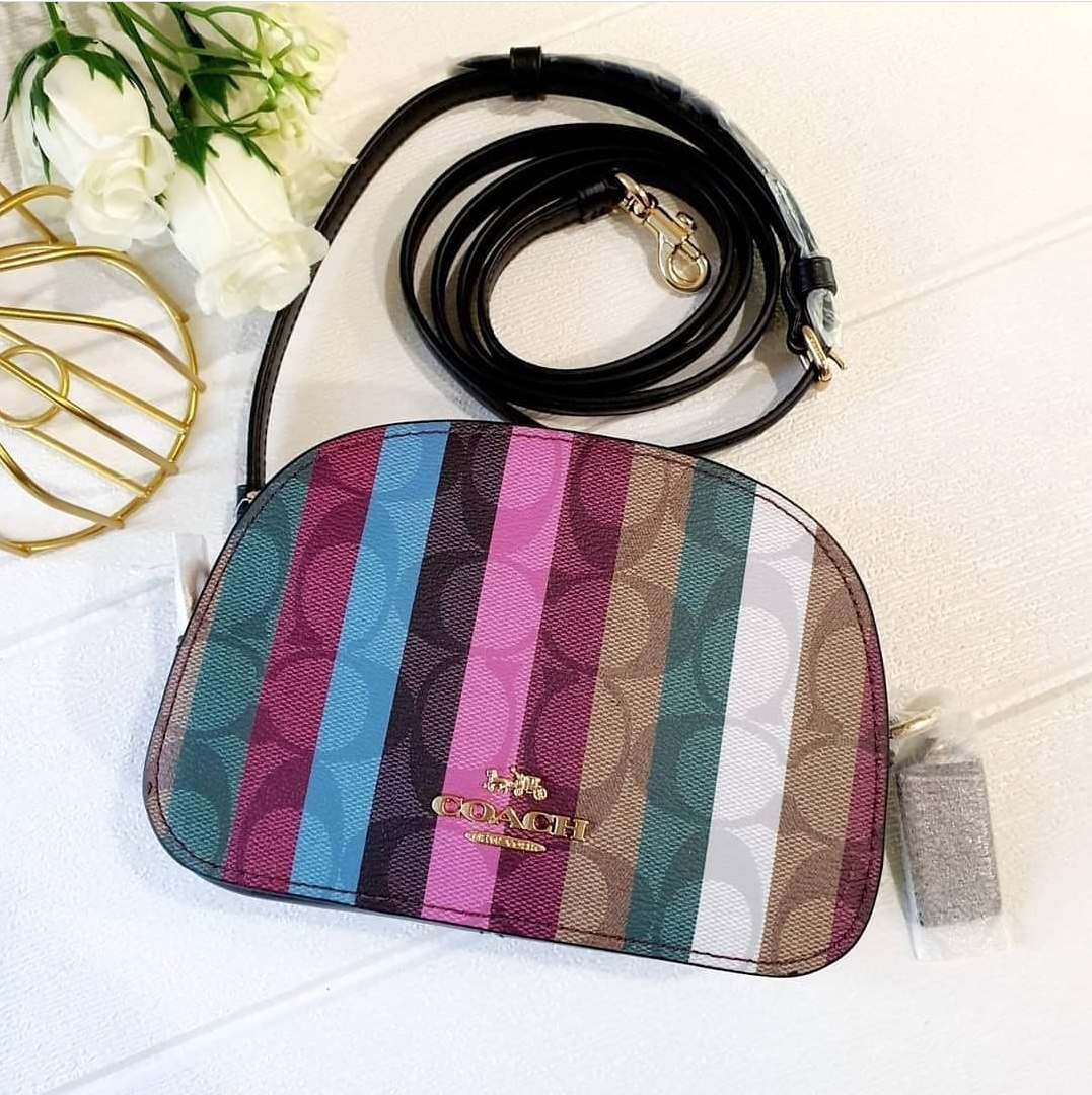 Coach, Bags, Nwt Coach Mini Serena Crossbody In Signature Canvas With  Stripe Print C559