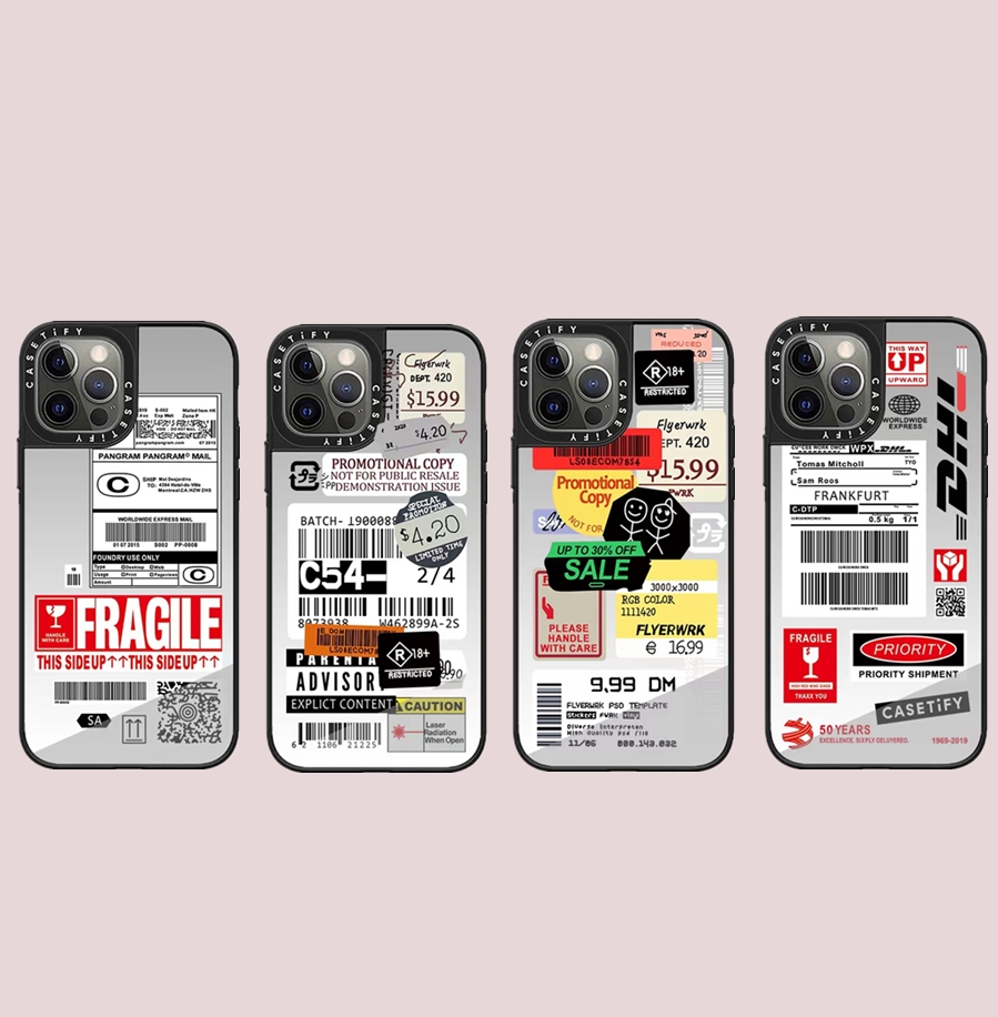 CASETiFY Fragile Price DHL Label Case For iPhone 14 Plus 14Pro 11 12 13