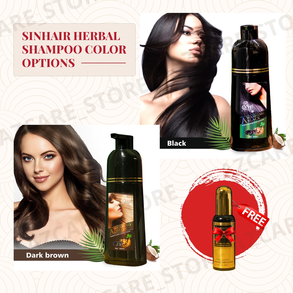 [Free serum] Ginseng Herbal Japanese Hair Dye Shampoo Instant Black
