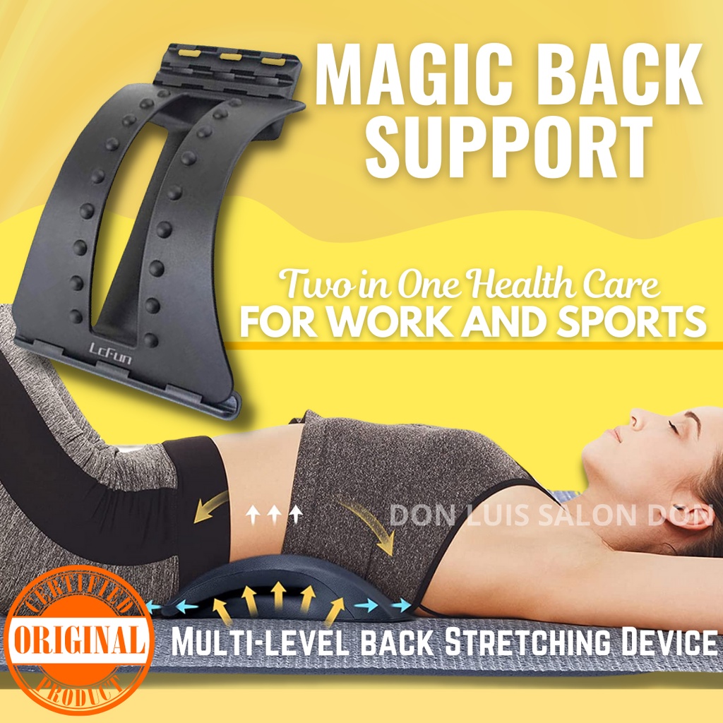 [DONLUISSALON ]Magic Back Support Plus Massager Multilevel Lumbar Traction Orthotic Spine