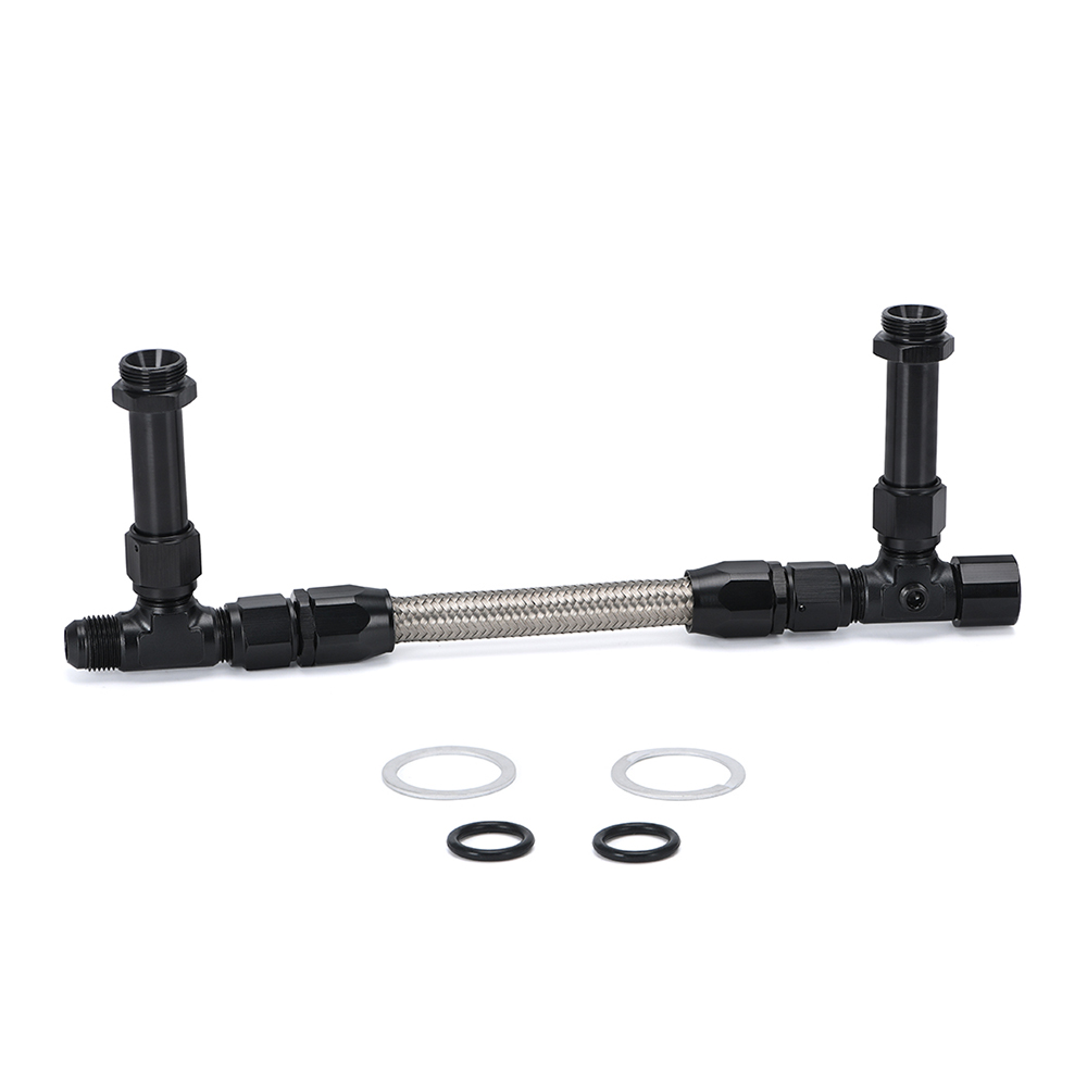 AN8 8AN Black Dual Feed Fuel Line Dual Feed Carb Fuel Line Kit