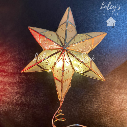 Loleys SariSari Christmas Tree Topper/Star Capiz Tree Topper/Capiz Star
