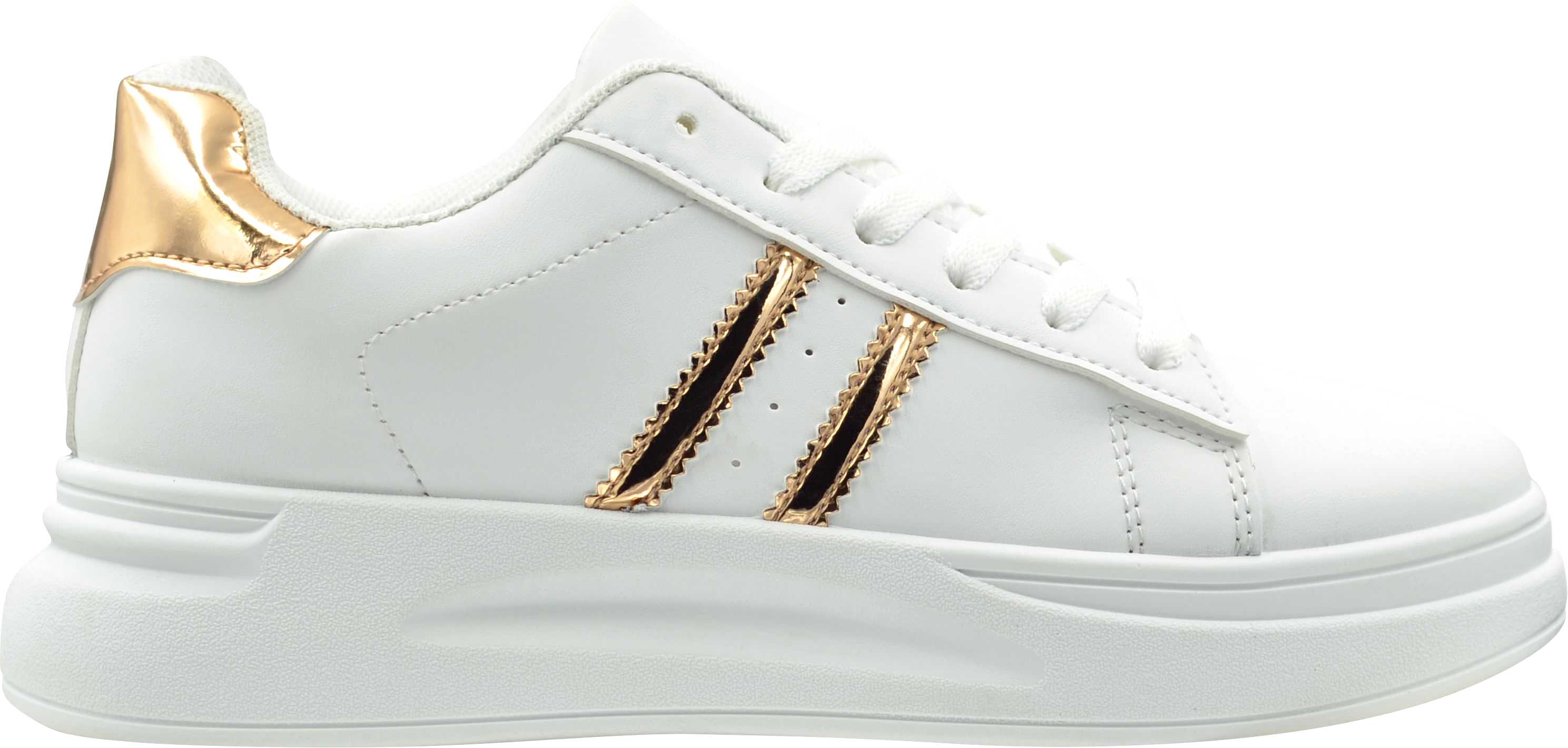 White shoes best sale with gold