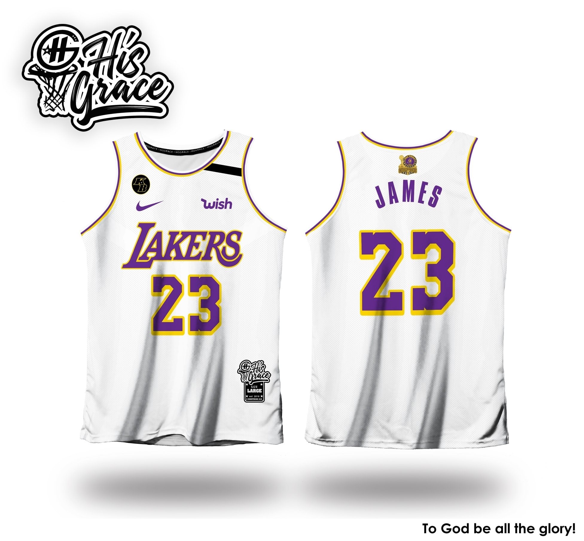 Full Sublimation Jersey LAKERS WHITE DESIGN COLLECTION