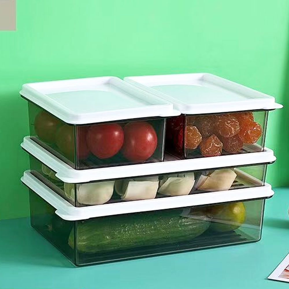 Fridge Storage Container Rack Tray Fruits Vegetables Can Plastic Box