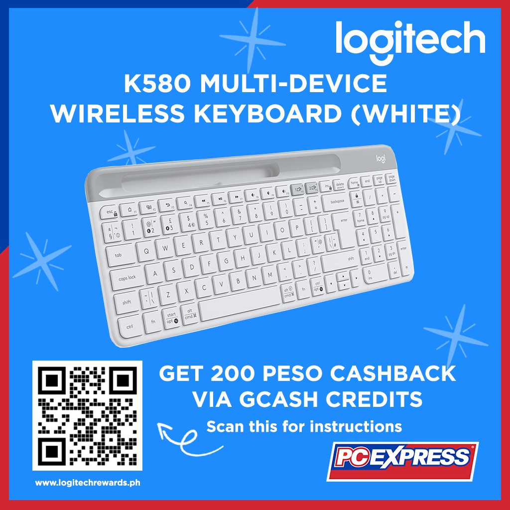 LOGITECH K580 WHITE SLIM MULTI DEVICE WIRELESS KEYBOARD (BLUETOOTH/USB RECEIVER) Lazada PH
