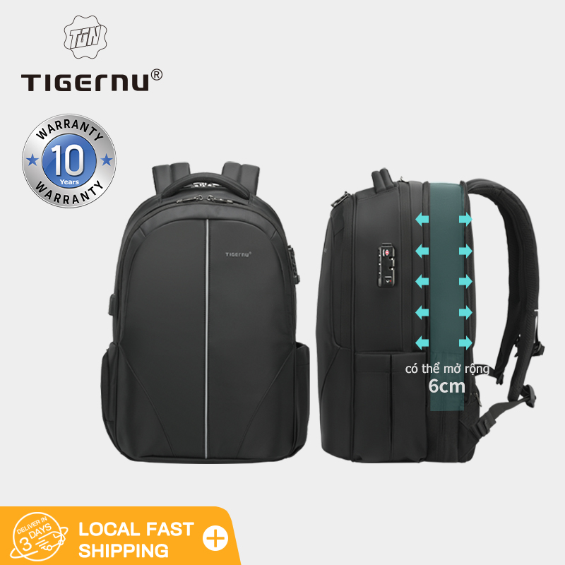 Tigernu TSA Anti theft Waterproof Men's Backpack Work Notebook Laptop Backpack Fit 15.6 17inch