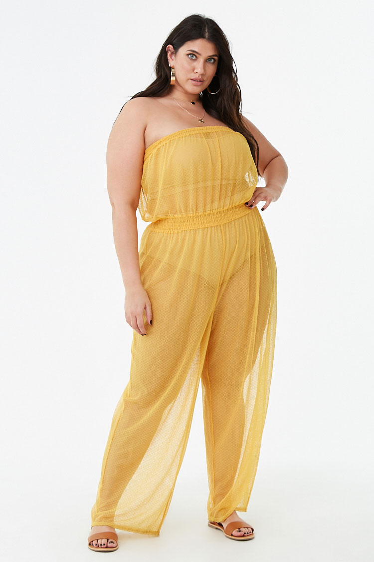 plus size sheer jumpsuit