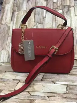 guess red sling bag