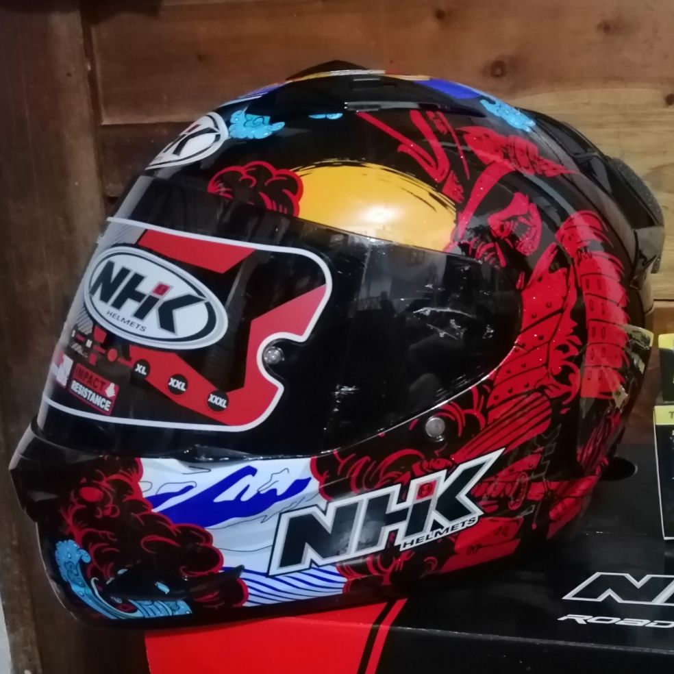 Nhk Race Samurai Black Metallic Glossy Helmet With Free Nightview Glasses Lazada Ph
