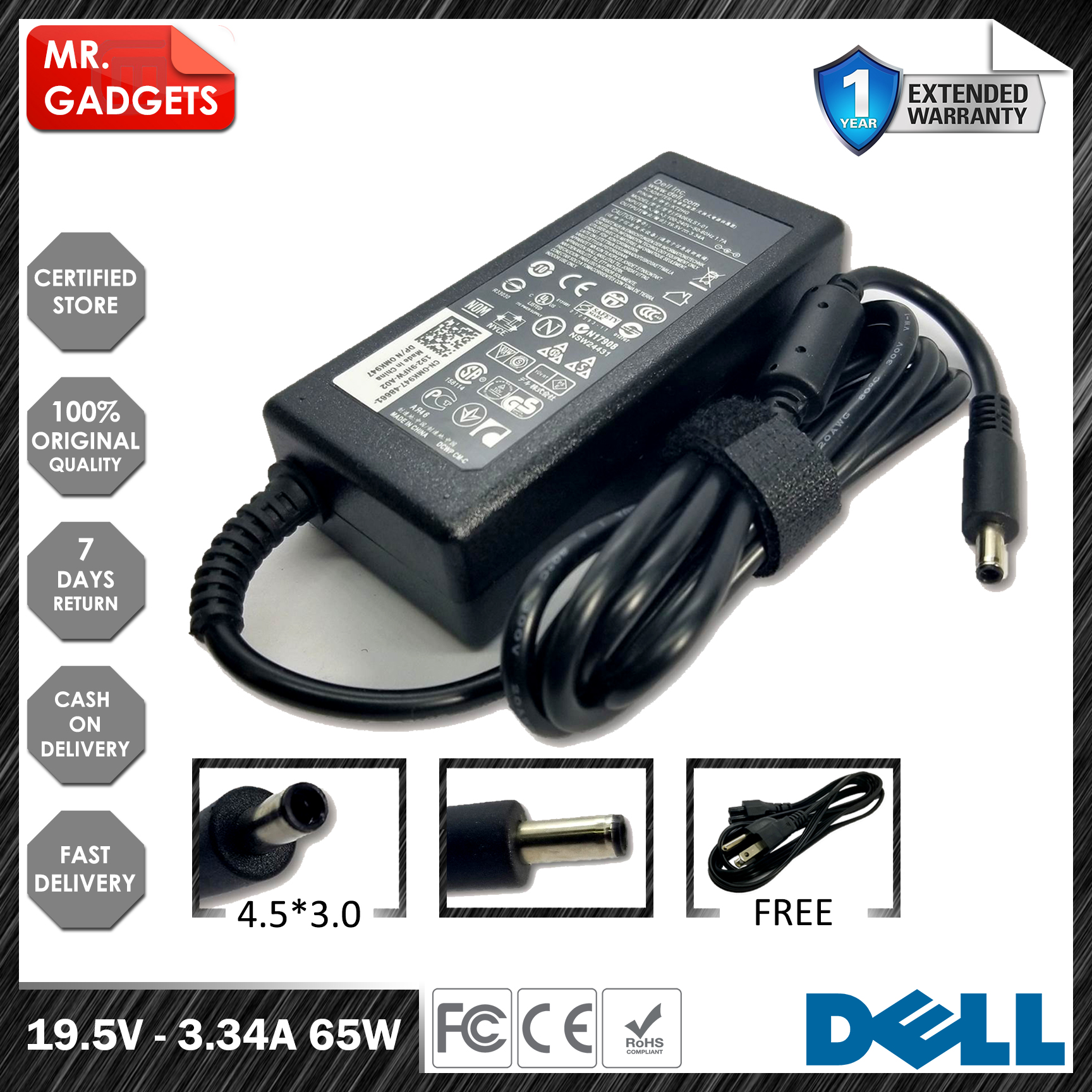 Laptop Charger    x  for DELL Inspiron 15 7000 Series  (7537) Inspiron 5551 Inspiron 5555 Inspiron 5558 Inspiron 5758 OptiPlex  3020 Micro OptiPlex 9020 Micro Vostro 3558 | Lazada PH