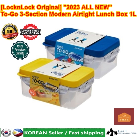 Lock & Lock] Korean 3-Compartment To-Go Lunchbox – Gochujar