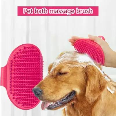 EH Dog Cat Pet Comb Massage Bath Scrubber Grooming Hair Removal Brush